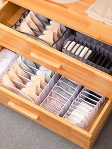 1pc Two Tone Underwear Mesh Storage Box, Minimalist Polyamide Foldable Sock Underwear Organizer Divider For Home Decorations Decor Festival Decor Room Decor Home Decor Decor Bedroom Decor - Grey - View 5