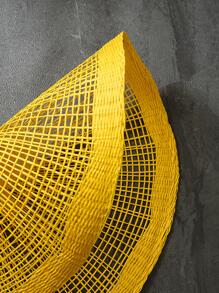 2入組黃色編織隔熱墊,適用於家庭、廚房、餐廳、生日派對、婚禮、慶祝活動、牆面裝飾、桌面裝飾,自然材料簡約時尚設計 - 黃色 - 查看 5