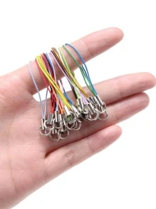 100Pcs/Set Random Mixed Color Polyester Cord With Jump Ring Lanyard Rope For Making Keychain DIY Craft Pendant Handmade Materials - Multicolor - View 3