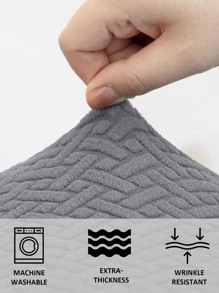 1入組幾何樣式有彈性椅套 - 灰色 - 查看 3