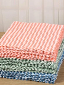 1 Pieza Paño De Limpieza De Coral Ondulado De Color Aleatorio Para Ventanas De Cocina O Espejo Sin Rayas, Fibra Ultrafina Reutilizable Repetidamente Al Por Mayor - Multicolor - Ver 4