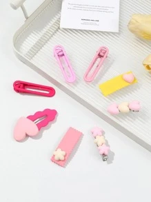 8入組女士愛心裝飾時尚髮夾適用於頭髮裝飾用品 - 彩色 - 查看 3