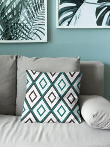 1pc Diamond Checked Printed Pillowcase - Multicolor - View 5