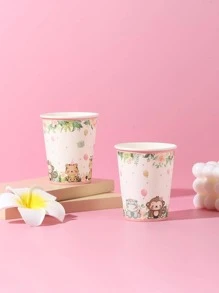 10 piezas Taza desechable con estampado de dibujos animados - Multicolor - Ver 1