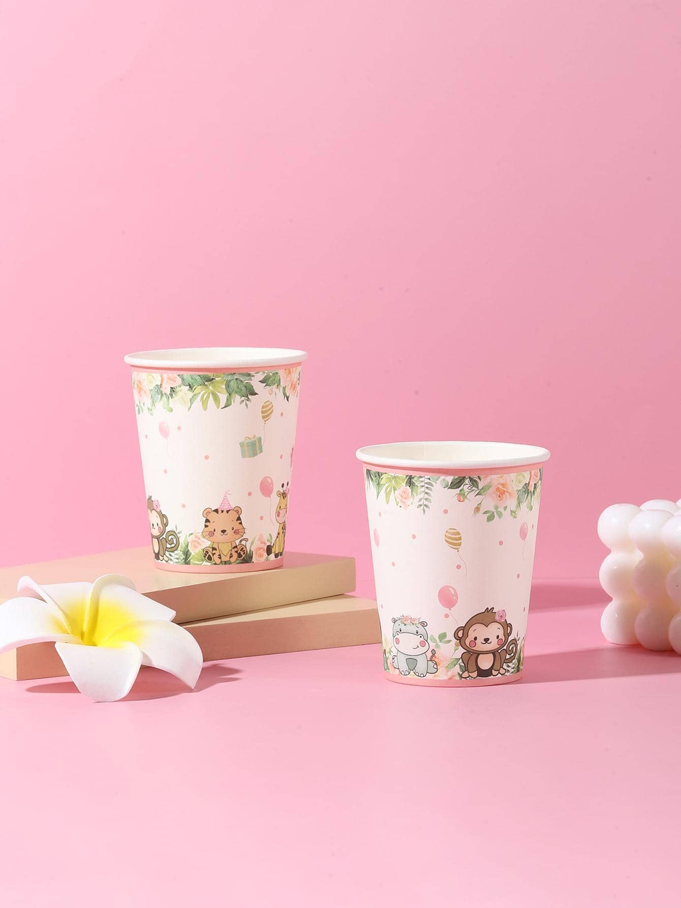 10 piezas Taza desechable con estampado de dibujos animados - Multicolor - Ver 1