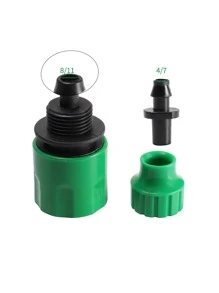 2入組/套PP水管管件現代主義雙色花園軟管彎頭連接器 - 綠色 - 查看 6