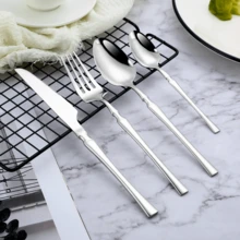 24pcs/set Stainless Steel Cutlery Set, Classic Tableware Cutlery Set For Kitchen - Silver - View 2