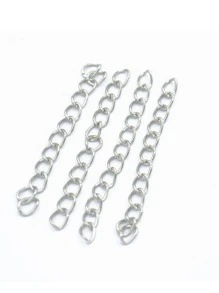 yuenz 50入組/包50mm/70mm鐵延伸鏈條DIY首飾製作 - 銀灰色 - 查看 1