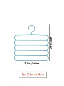 1pc Plastic Hanger, Modern Solid Color Multifunctional Durable Clothes Hanger For Home - Multicolor - View 3