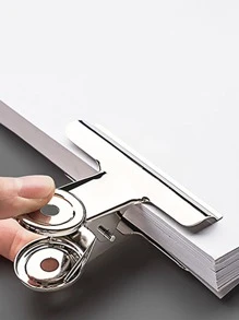 1pc Stainless Steel Binder Clip, Simple Multi-purpose Binder Clip For Office, School, File Fixed - Silver - View 1