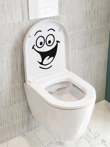 SUPSTICKER 1 件黑色透明马桶贴纸浴室可爱创意标志自粘防水防潮马桶贴纸、贴纸、墙贴花、乙烯基贴花用于家居装饰、春季装饰品让您的家焕然一新、拉玛装饰贴纸