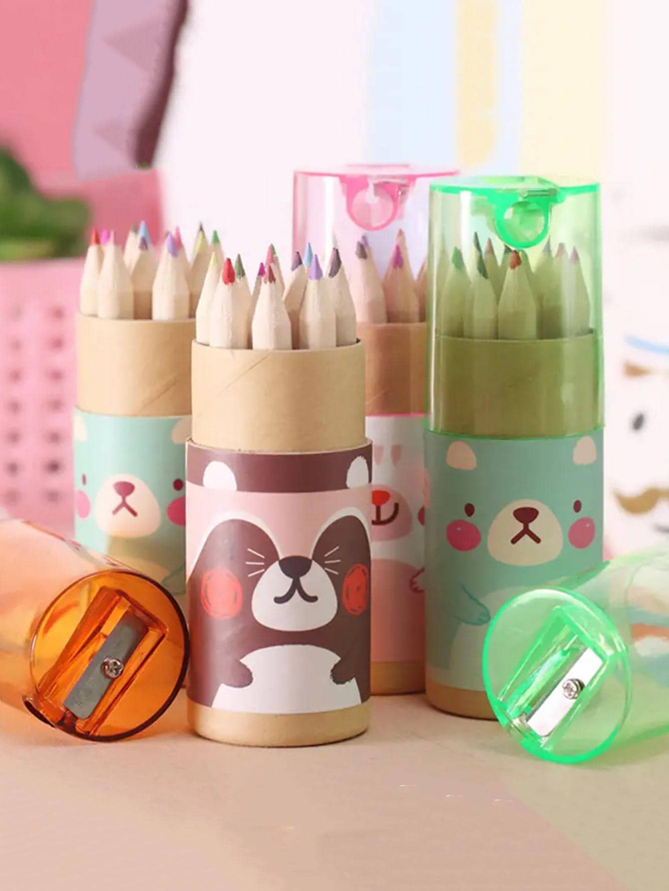 12支/盒随机颜色木质彩色铅笔,学生用基础多用途彩色铅笔,返校,学校用品 - 彩色 - 查看 1