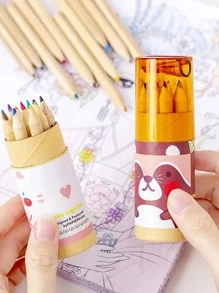 12支/盒随机颜色木质彩色铅笔，学生用基础多用途彩色铅笔，返校，学校用品 - 彩色 - 查看 5