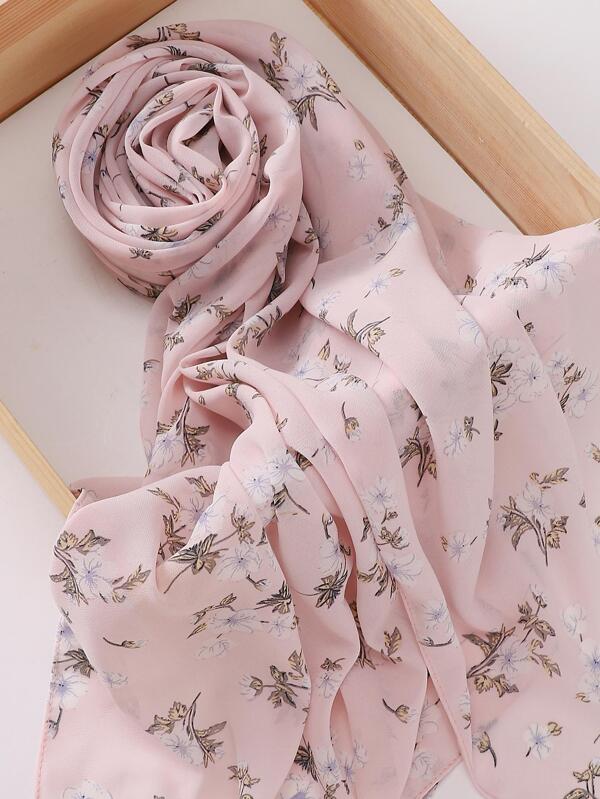 1 قطعة وشاح شيفون بوهيمي مطبوع بالزهور للنساء، إكسسوارات أنيقة للسفر للنساءرمضان
