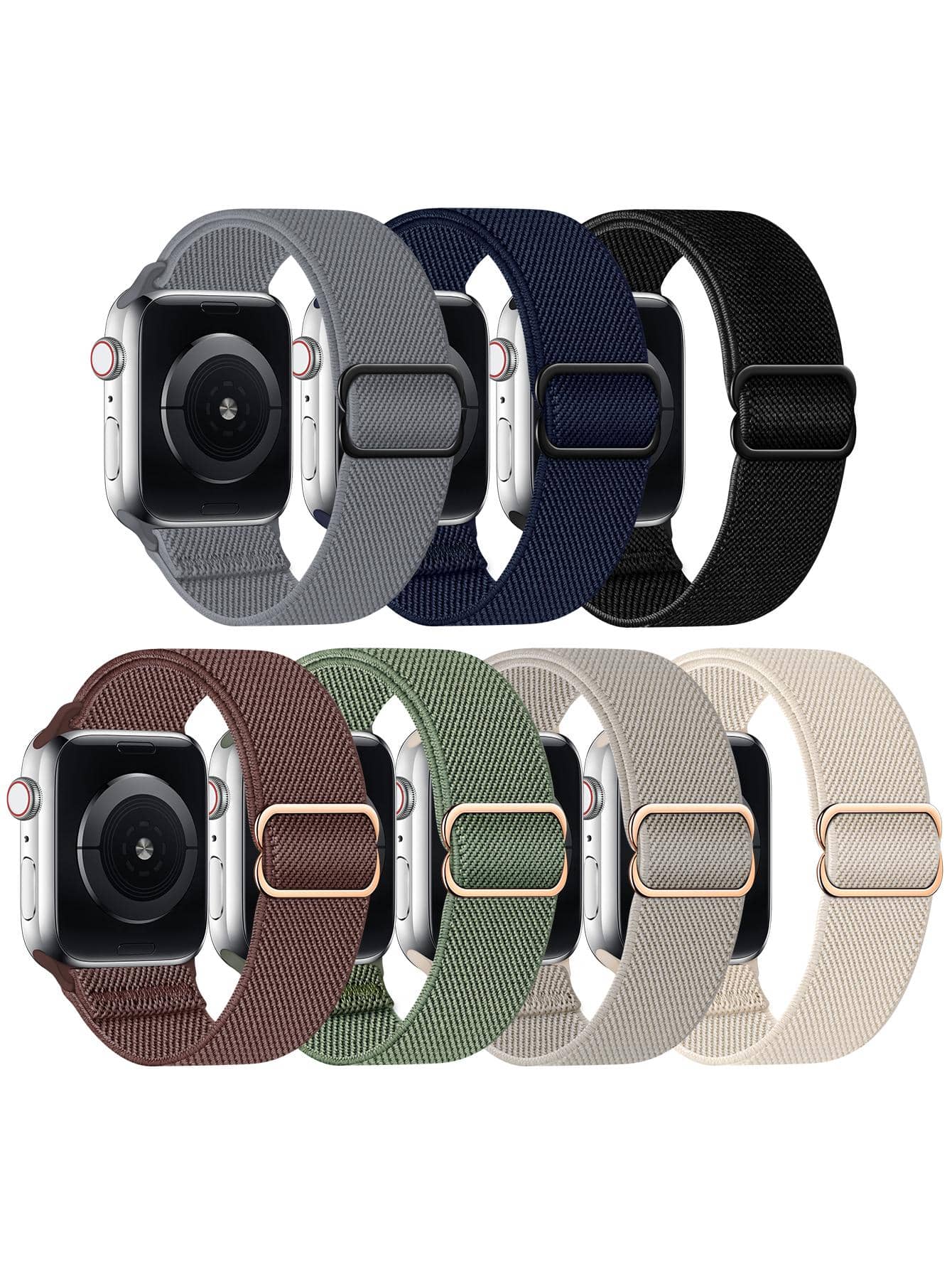 7 chiếc dây đeo đồng hồ thông minh bằng nylon tương thích với Apple Watch/Fitbit Versa 2 - Nhiều màu - Xem 1
