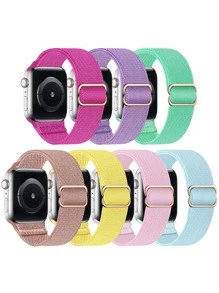 Correa de 7 piezas de nailon compatible con Apple Watch/Fitbit Versa 2 - Multicolor - Ver 1