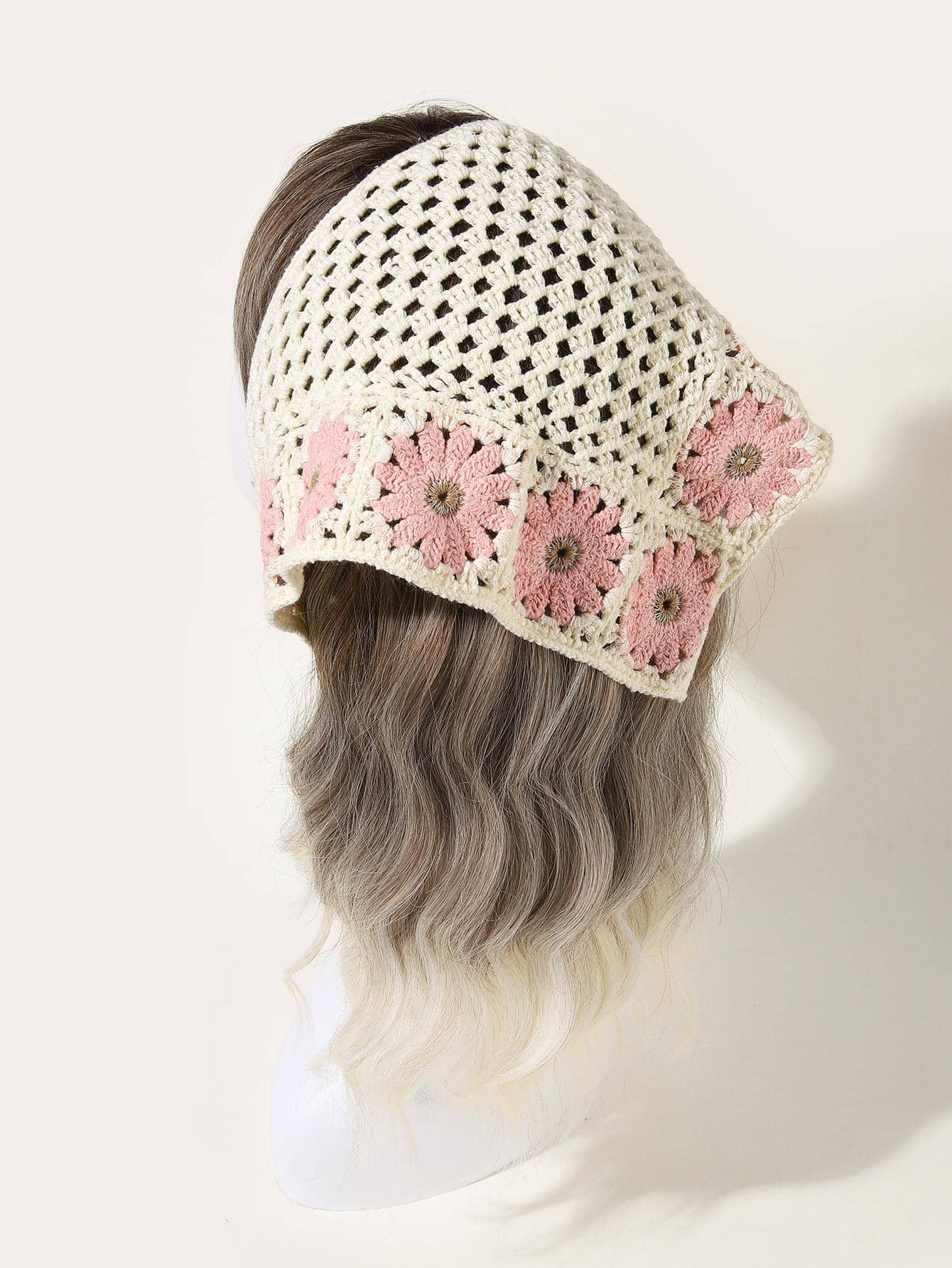 1pc Women Hollow Out Flower Pattern Fashionable Hair Band For Daily Life - Dusty Pink - View 1