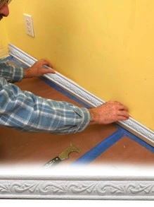 1pc PE Wallpaper Border, Modern Scroll Pattern Waterproof 3D Skirting Wall Sticker For Home - White - View 1