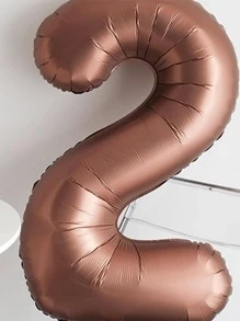 1pc Number Design Decorative Balloon - Coffee Brown - View 4