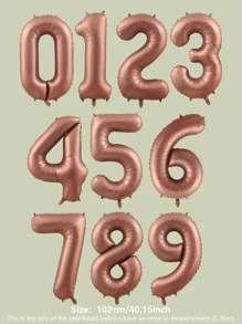 1pc Number Design Decorative Balloon - Coffee Brown - View 3