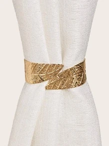 1 pieza Alzapaños de cortina con diseño de hoja - Dorado - Ver 1