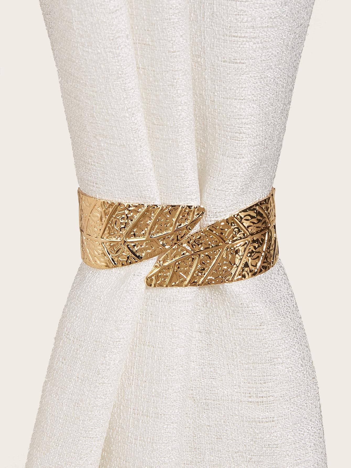 1 pieza Alzapaños de cortina con diseño de hoja - Dorado - Ver 1