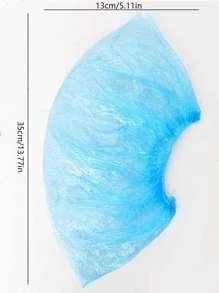 1pc Disposable Shoe Cover, Blue Rain Boot Cover, For Outdoor - Blue - View 3