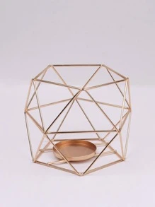 1入組幾何設計燭台北歐金鐵蠟燭容器用於家居裝飾 - 金色 - 查看 7