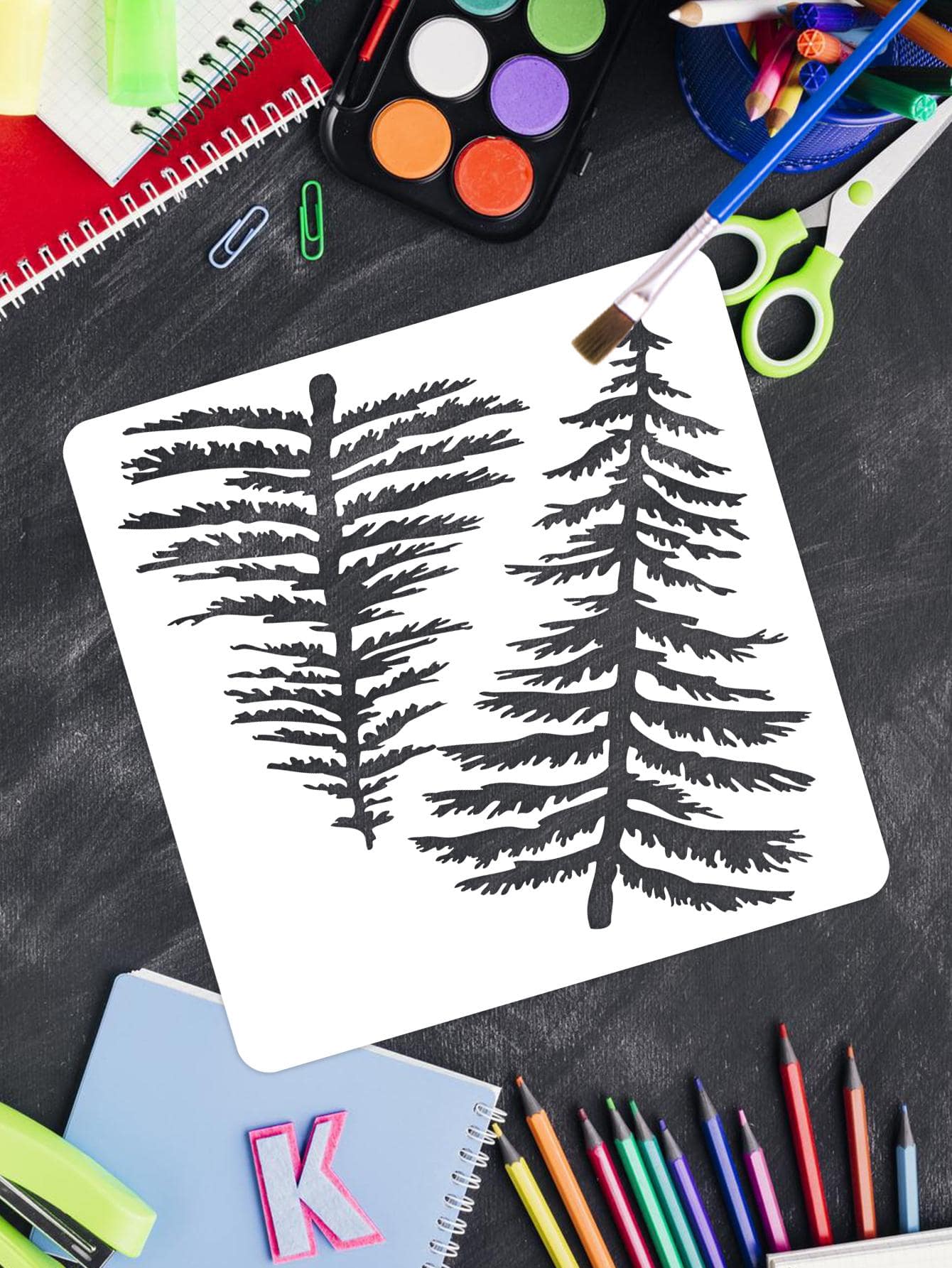 1pc Tree Hollow Drawing Stencil, Simple Multipurpose Painting Template