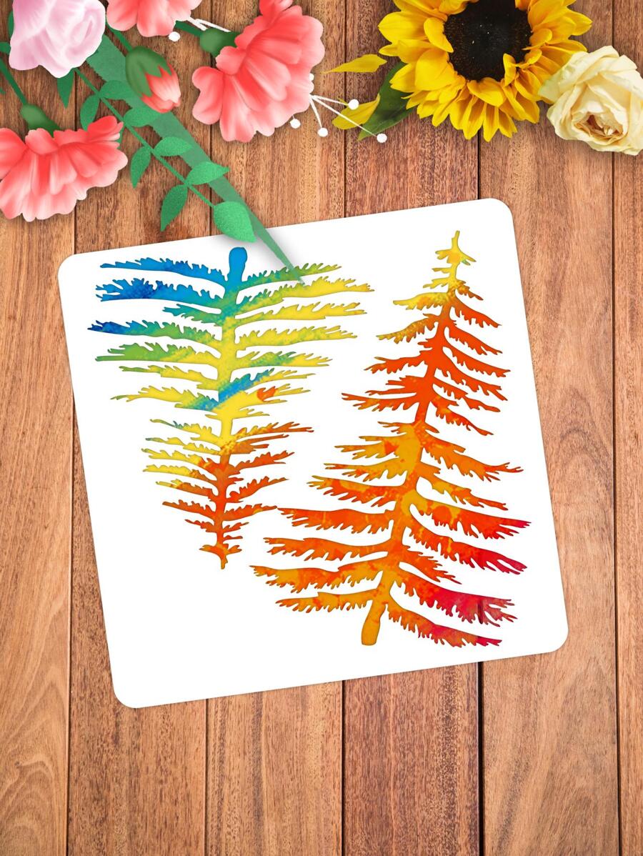 1pc Tree Hollow Drawing Stencil, Simple Multipurpose Painting Template