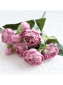 Artificial Peony Flower Silk Peonies Bouquet 1 Bundles Fake Flowers Bulk For Home For Wedding Decoration, Valentine'S Day Decor, Birthday Decor, Anniversary Decor, Holiday Decor, Graduation Decoration, Party Decor Supplies