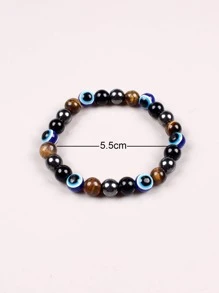 1 pulsera de triple protección para hombre con mal de ojo y piedra de ojo de tigre y cuentas de hematita, para regalo de joyería y fiesta