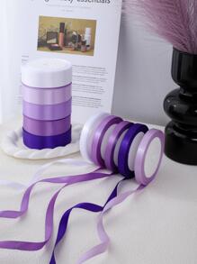 5pcs Purple Gradient Color Gift Wrapping Ribbon, Polyester Portable Gift Decorative Ribbon For Party - Purple - View 5