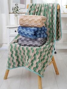 1 pezzo Asciugamano da bagno o viso con motivo a quadri marrone, moderno e assorbente, adatto per doccia in casa, salone di bellezza, hotel, sport, essenziale per la casa, asciugamano, cura della pelle - Castano - Visualizzare 2