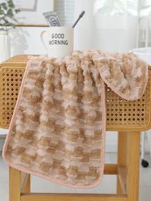 1 pezzo Asciugamano da bagno o viso con motivo a quadri marrone, moderno e assorbente, adatto per doccia in casa, salone di bellezza, hotel, sport, essenziale per la casa, asciugamano, cura della pelle - Castano - Visualizzare 9