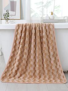 1 pezzo Asciugamano da bagno o viso con motivo a quadri marrone, moderno e assorbente, adatto per doccia in casa, salone di bellezza, hotel, sport, essenziale per la casa, asciugamano, cura della pelle - Castano - Visualizzare 8