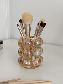 1pc Camel Creative Makeup Brush Storage Cup, Glass Modern Storage Box For Household - Camel - View 1
