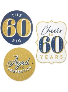 Sparkle and Bash 60th Birthday Decorations, Includes Table Centerpieces, Wall Sign, Ceiling Decorations and Confetti String (12 Pieces) - Multicolor - View 4