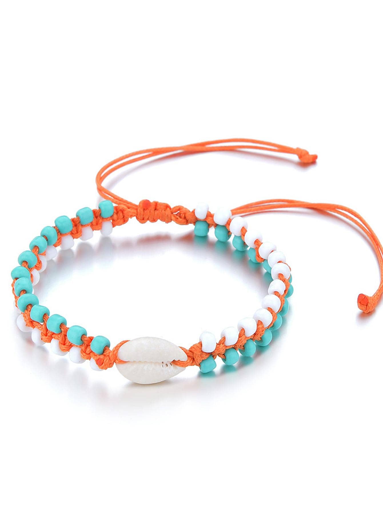 1pc Bohemian Beach Holiday Style Multicolor Rice Bead & Shell Anklet - Multicolor - View 1