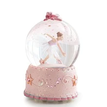 LOVE FOR YOU Gift Wrapped Music Box Ballet Dancer Color Changing LED Light Musical Ballerina Snow Globe for Baby Girls Kids Women Mom Daughter Granddaughter Friends Female Birthday