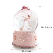 LOVE FOR YOU Gift Wrapped Music Box Ballet Dancer Color Changing LED Light Musical Ballerina Snow Globe for Baby Girls Kids Women Mom Daughter Granddaughter Friends Female Birthday