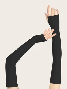 Sun Protective Anti UV 2pcs Sun Protection Cycling Ice Arm Sleeve For Outdoor - Black - View 2