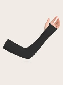 Sun Protective Anti UV 2pcs Sun Protection Cycling Ice Arm Sleeve For Outdoor - Black - View 5