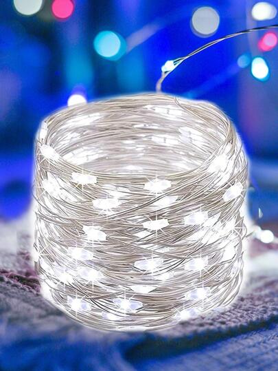 1pc 10/20/30/50/100 LED 1/2/3/5/10 M Plastic Lighting String, Daily Geometric Decor Extendable Decorative Light For Party Decoration