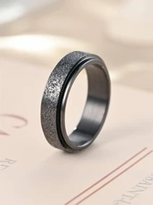 1 pieza Anillo giratorio de acero de titanio con diseño a la moda, ideal como regalo de San Valentín/Cumpleaños para proposiciones. Anillo de estilo coreano lujoso y elegante, excelente para reducir el estrés y como anillo romántico creativo. Ideal para uso de negocios casuales y tiempo libre, regalos para mamá, día de la madre.