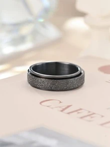 1 pieza Anillo giratorio de acero de titanio con diseño a la moda, ideal como regalo de San Valentín/Cumpleaños para proposiciones. Anillo de estilo coreano lujoso y elegante, excelente para reducir el estrés y como anillo romántico creativo. Ideal para uso de negocios casuales y tiempo libre, regalos para mamá, día de la madre.