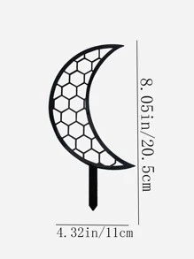 1入組創意黑色半月形空心植物支架PP花園植物架