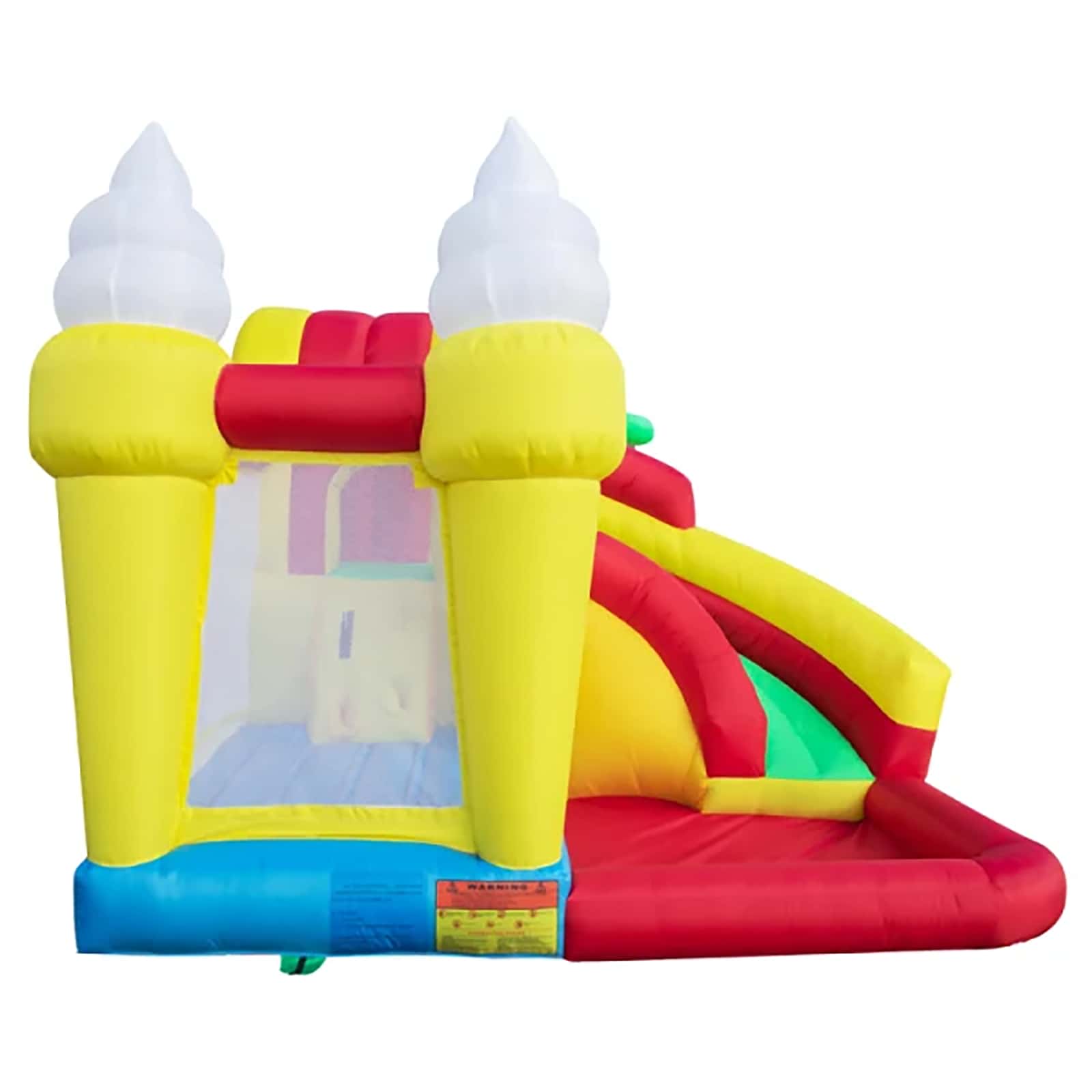 Inflatable Bounce House, Family Backyard Jump House with Slide, Large Pool and Colorful Jumping