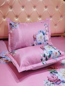 3pcs/set Floral Print Ruffle Trim Bed Skirt Set Without Filler, Modern Fabric Bed Sheet Set For Home - Multicolor - View 6