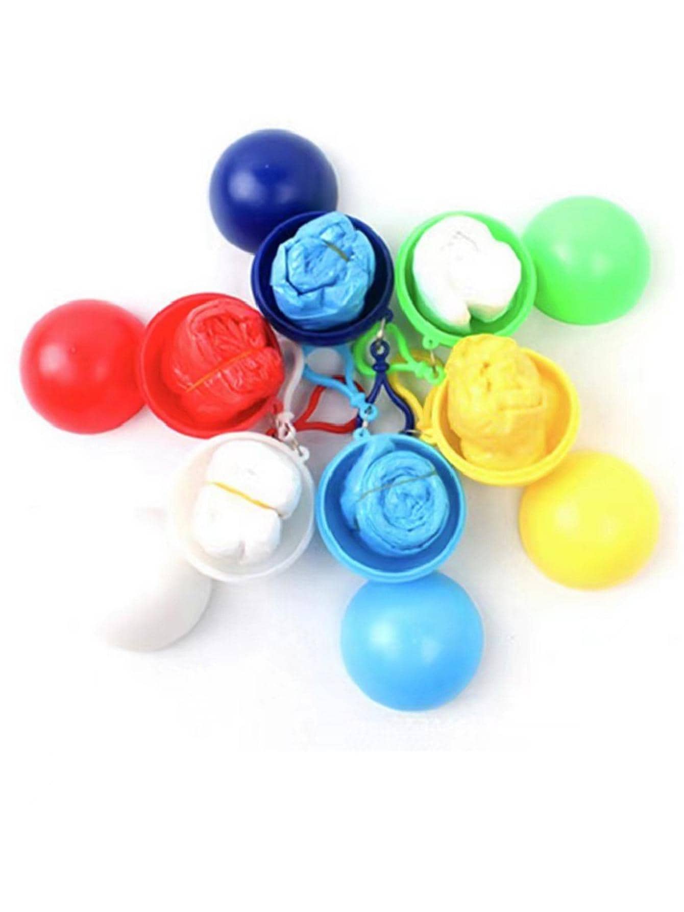 2pcs Random Color Ball Shaped Raincoat Portable Card Raincoat Disposable Compressed Raincoat - Multicolor - View 1